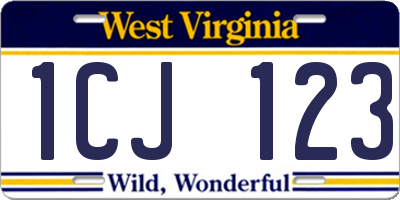 WV license plate 1CJ123