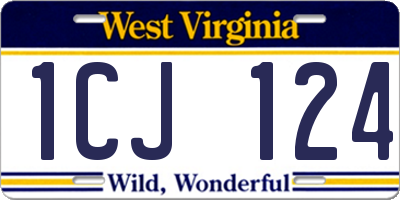 WV license plate 1CJ124