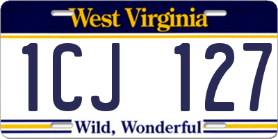 WV license plate 1CJ127