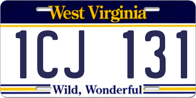 WV license plate 1CJ131