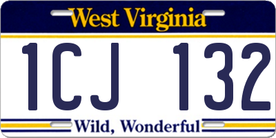 WV license plate 1CJ132