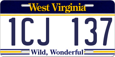 WV license plate 1CJ137