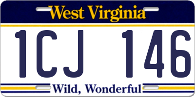 WV license plate 1CJ146