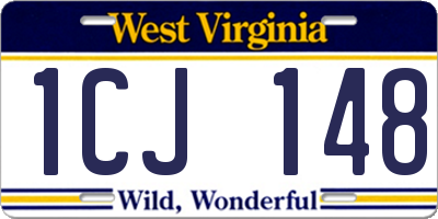 WV license plate 1CJ148