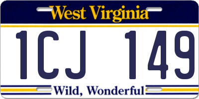 WV license plate 1CJ149