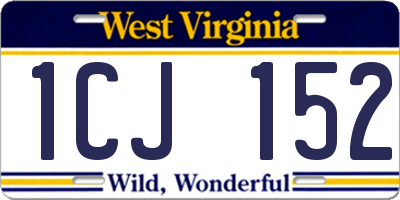 WV license plate 1CJ152