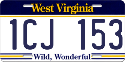 WV license plate 1CJ153