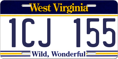 WV license plate 1CJ155