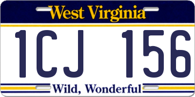WV license plate 1CJ156