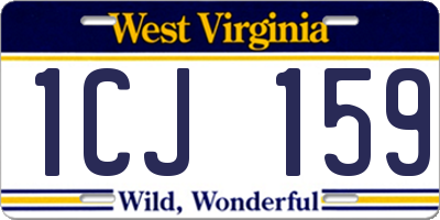 WV license plate 1CJ159