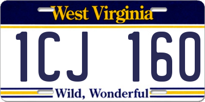 WV license plate 1CJ160