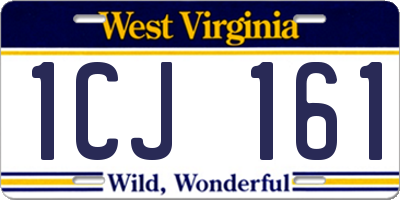 WV license plate 1CJ161