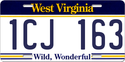 WV license plate 1CJ163