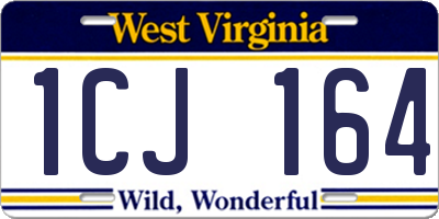 WV license plate 1CJ164