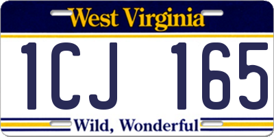 WV license plate 1CJ165