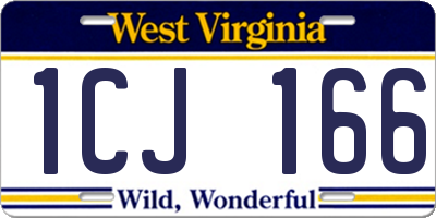 WV license plate 1CJ166