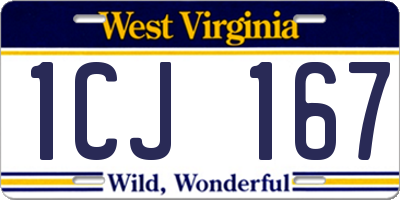 WV license plate 1CJ167