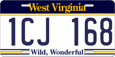 WV license plate 1CJ168