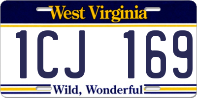 WV license plate 1CJ169