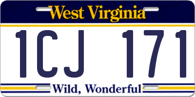WV license plate 1CJ171