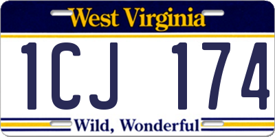 WV license plate 1CJ174