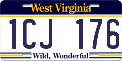 WV license plate 1CJ176
