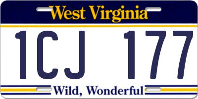 WV license plate 1CJ177