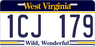 WV license plate 1CJ179