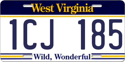 WV license plate 1CJ185