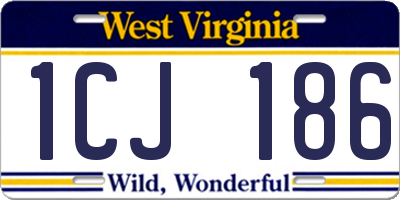 WV license plate 1CJ186