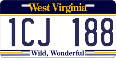 WV license plate 1CJ188