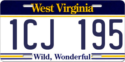 WV license plate 1CJ195