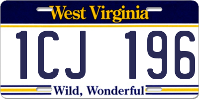 WV license plate 1CJ196
