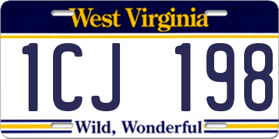 WV license plate 1CJ198