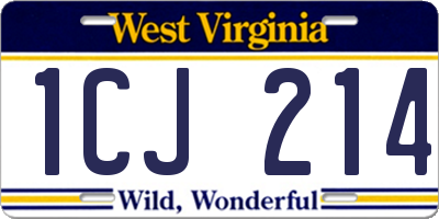 WV license plate 1CJ214