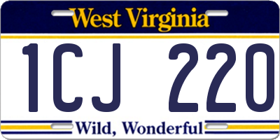 WV license plate 1CJ220