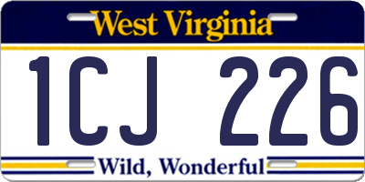 WV license plate 1CJ226