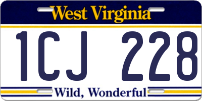 WV license plate 1CJ228