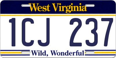WV license plate 1CJ237