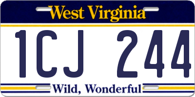 WV license plate 1CJ244