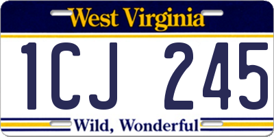 WV license plate 1CJ245