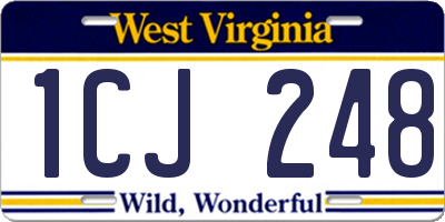 WV license plate 1CJ248