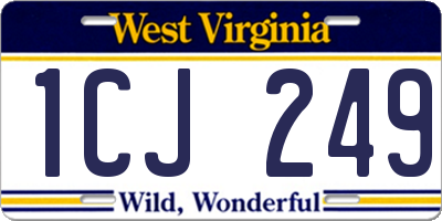 WV license plate 1CJ249