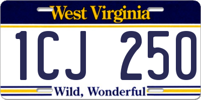 WV license plate 1CJ250
