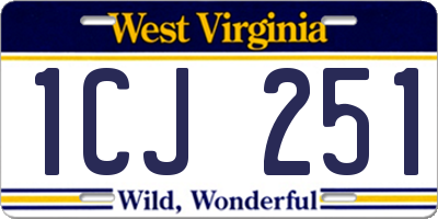 WV license plate 1CJ251