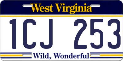 WV license plate 1CJ253