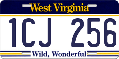 WV license plate 1CJ256