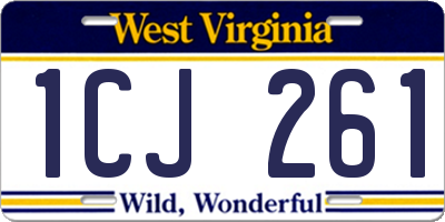 WV license plate 1CJ261