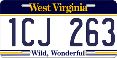 WV license plate 1CJ263