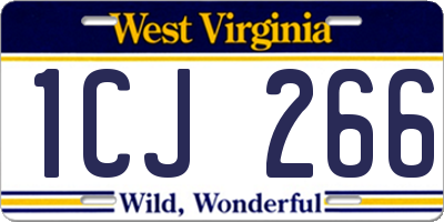 WV license plate 1CJ266